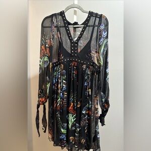 Maeve Nightime Florals sheer Dress